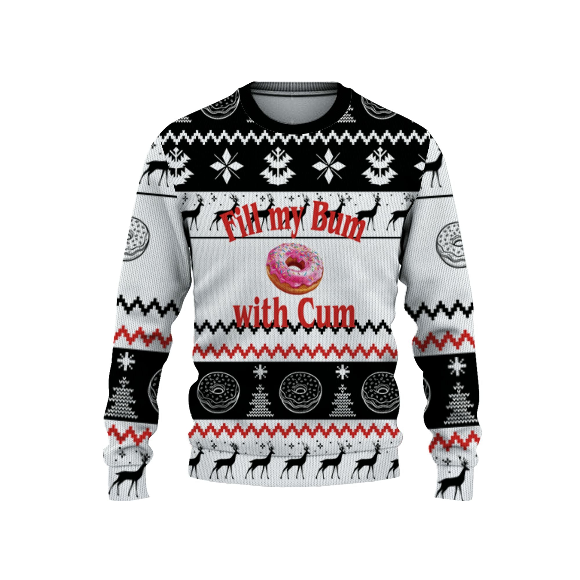personalized-fill-my-bum-with-cm-christmas-holiday-ugly-sweater-black-and-white-vdd59-8086