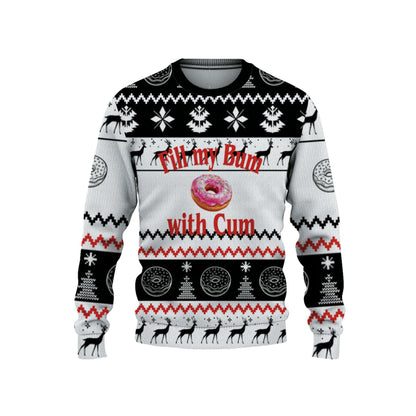 personalized-fill-my-bum-with-cm-christmas-holiday-ugly-sweater-black-and-white-vdd59-8086