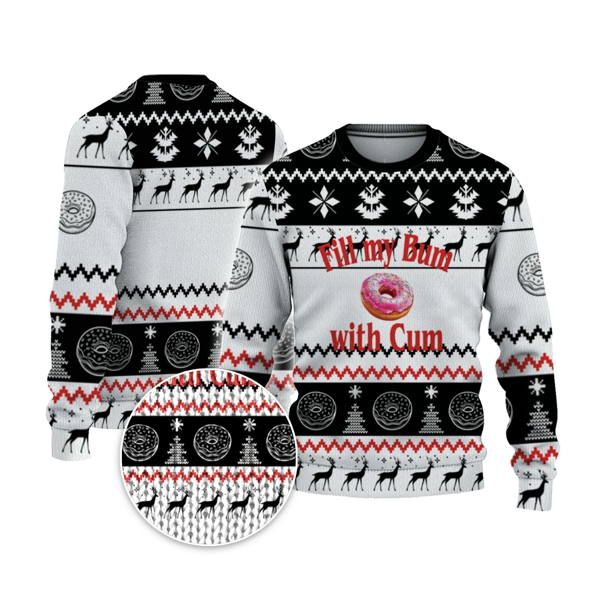 personalized-fill-my-bum-with-cm-christmas-holiday-ugly-sweater-black-and-white-vdd59-8086