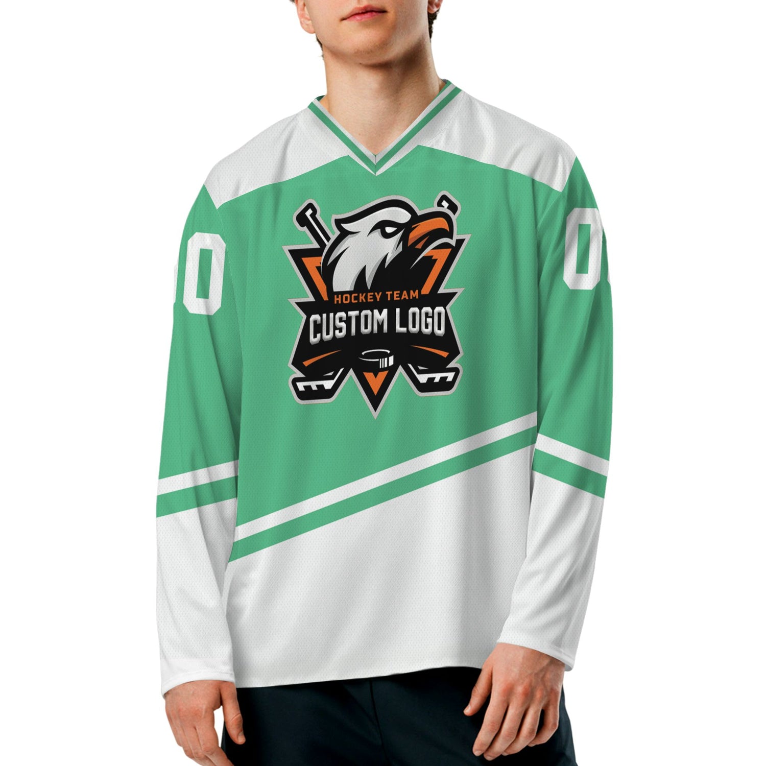 customized-name-and-logo-ice-hockey-jersey-diagonal-stripes-light-green-and-white-vdd61-5555