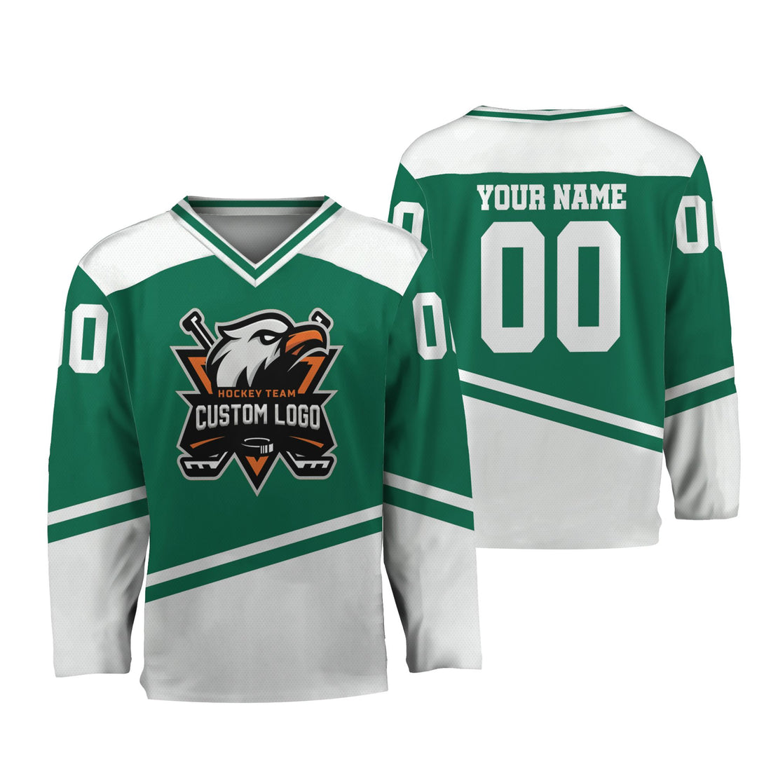 customized-name-and-logo-ice-hockey-jersey-diagonal-stripes-green-and-white-vdd61-1727