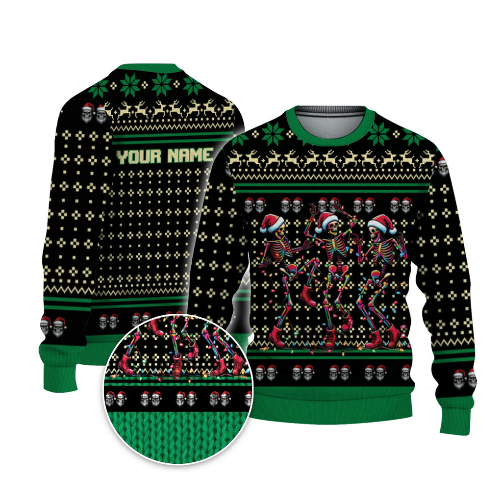 personalize-ugly-christmas-dancing-skeleton-green-nda70-6157
