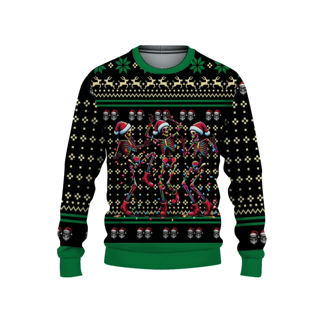 personalize-ugly-christmas-dancing-skeleton-green-nda70-6157