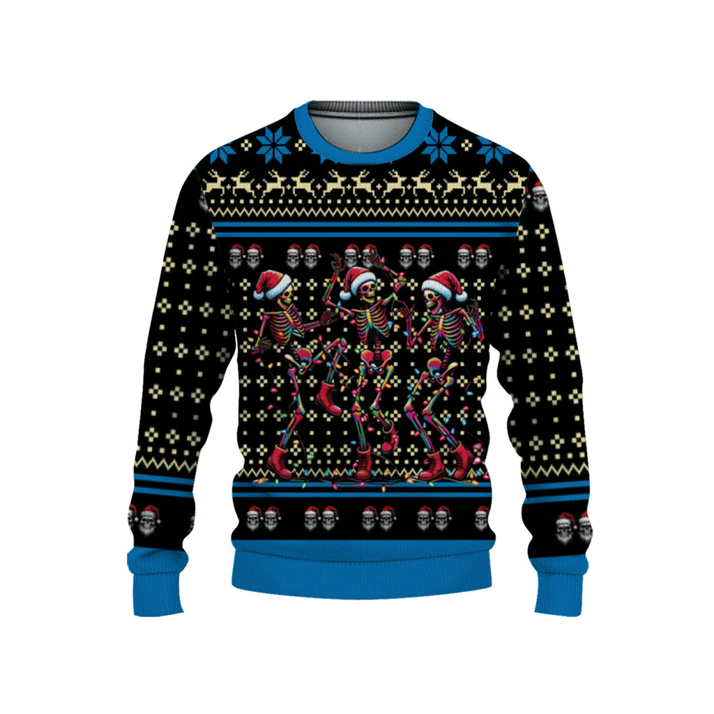 personalize-ugly-christmas-dancing-skeleton-blue-nda70-4617