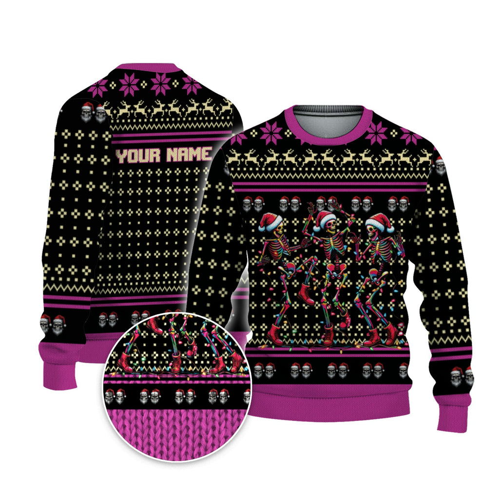 personalize-ugly-christmas-dancing-skeleton-pink-nda70-3918