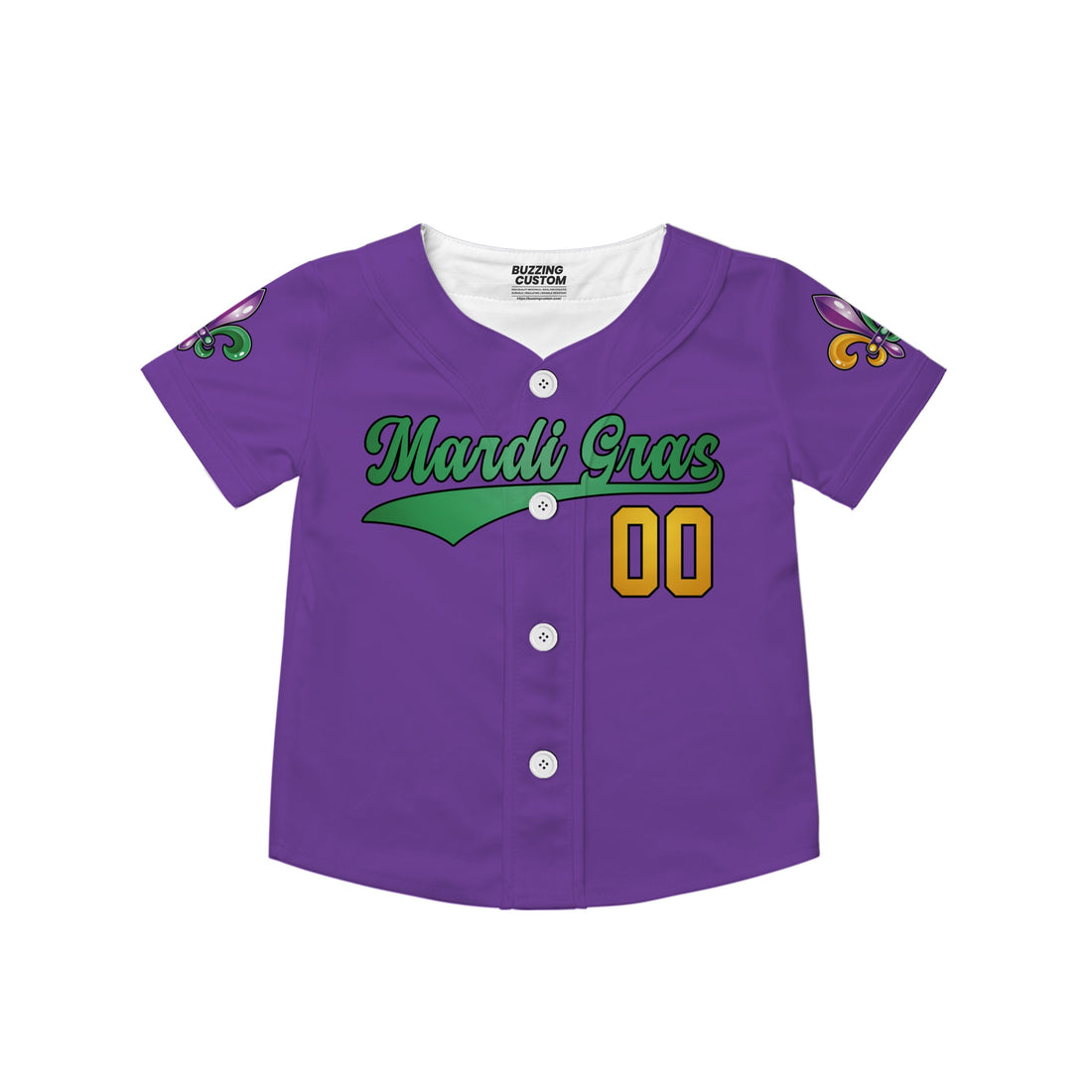 Custom Mardi Gras Tkb39 Purple Kid Baseball Jersey