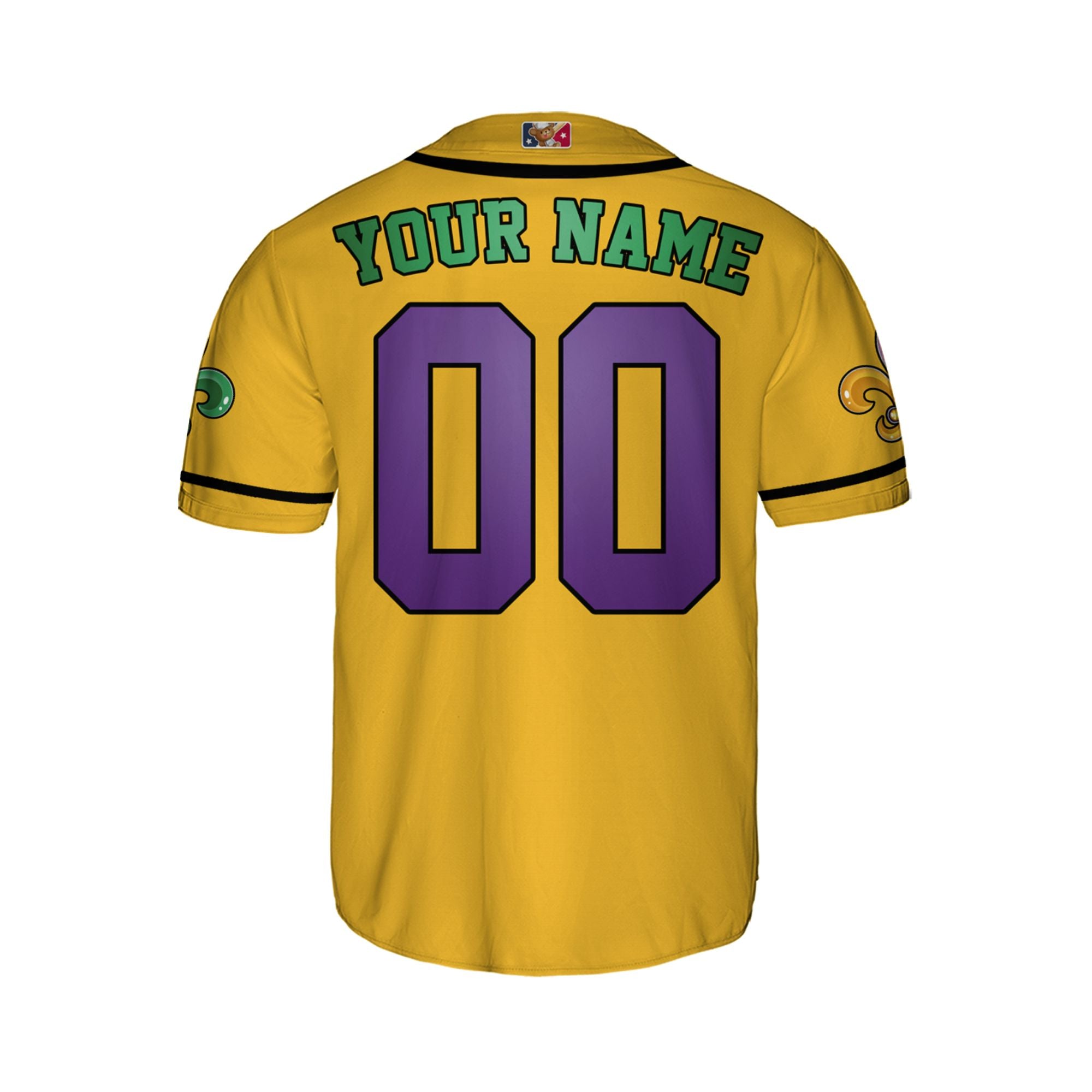 Custom Mardi Gras Tkb39 Yellow Unisex Baseball Jersey