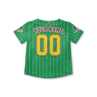 Custom Tkb40 Green Stripe Kid Baseball Jersey