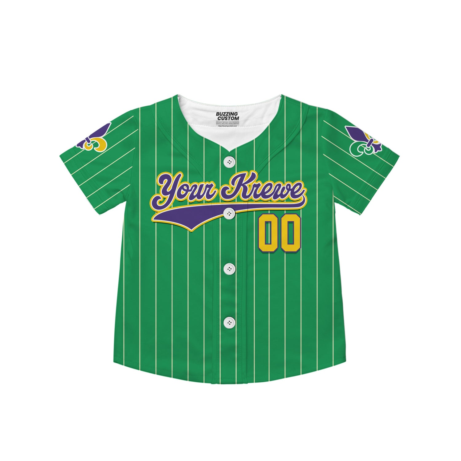 Custom Tkb40 Green Stripe Kid Baseball Jersey