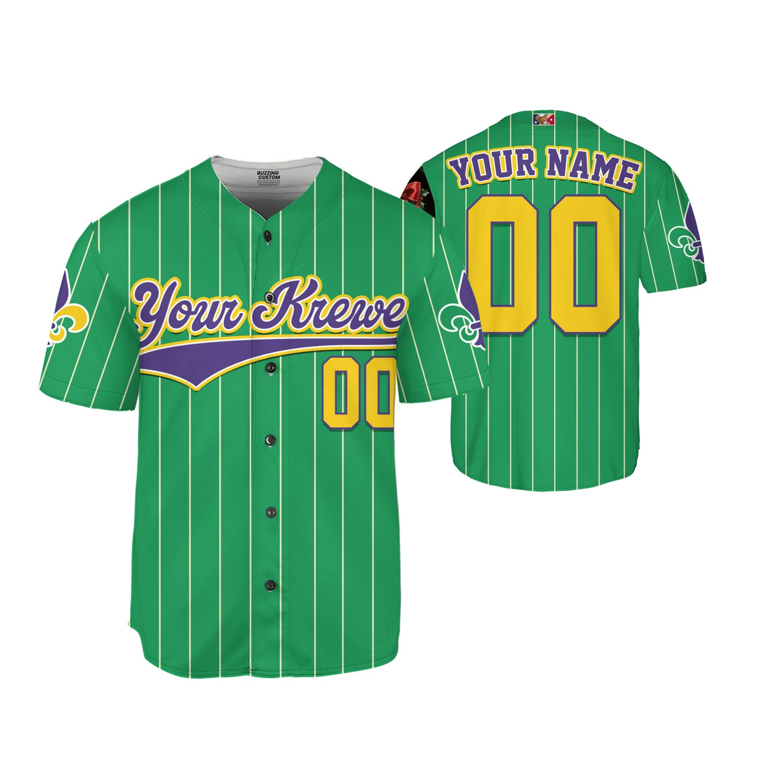 Custom Tkb40 Green Stripe Kid Baseball Jersey