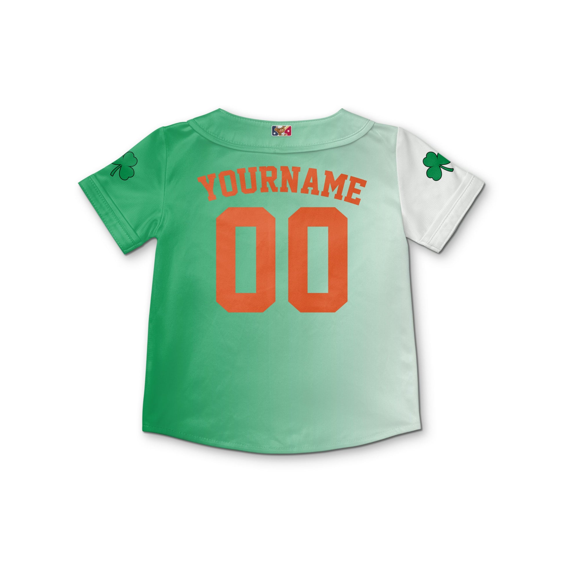 Custom Unisex Green White St. Patrick's Day Kid Baseball Jersey 