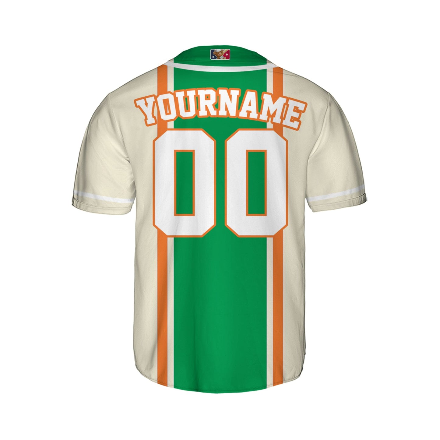 Custom Unisex White Green Orange St. Patrick's Day Baseball Jersey