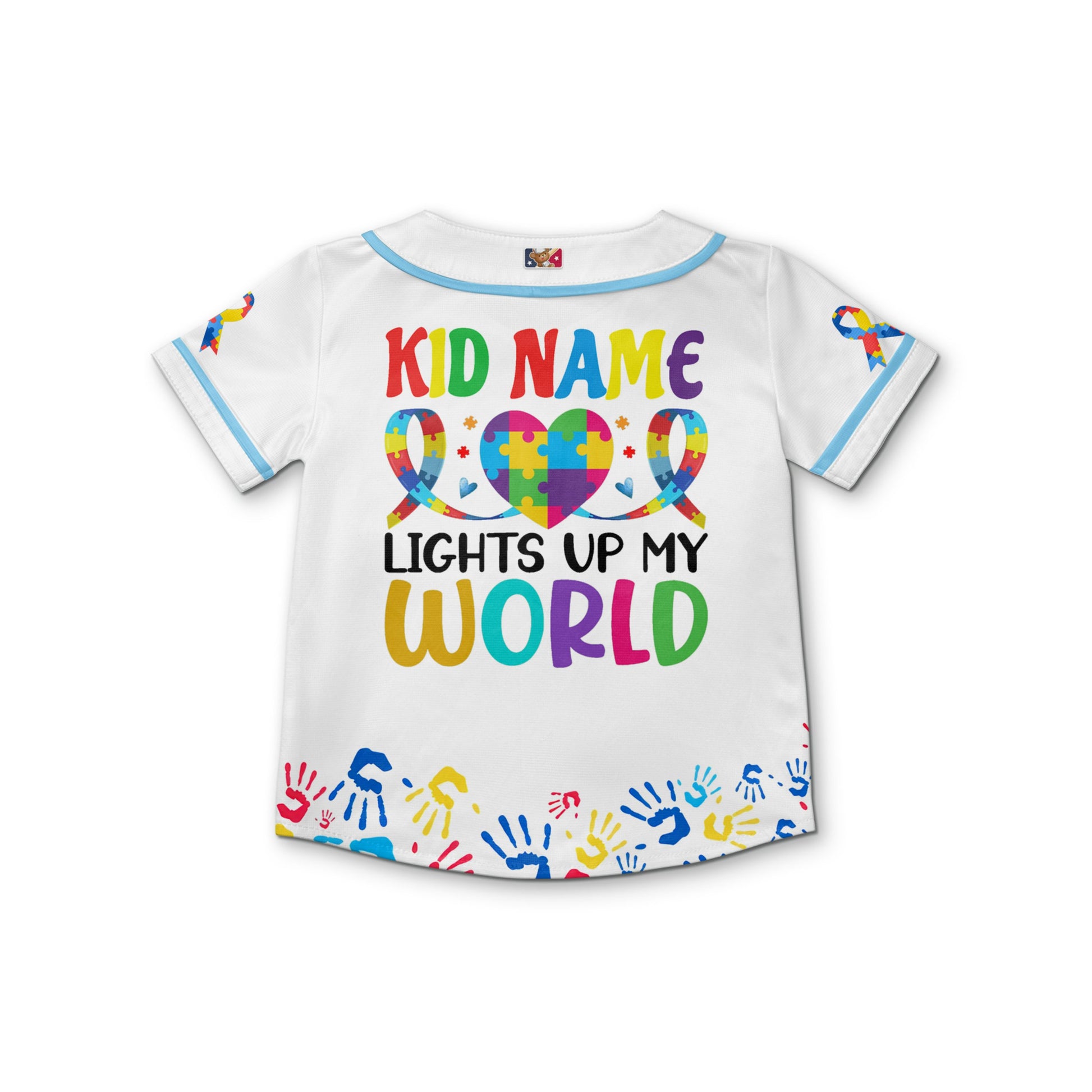 Custom Kid Mom White Baseball Jersey Autism Awareness Gift For Him And Her TKB68