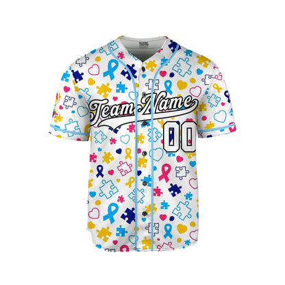 Custom Pattern Autism Baseball Jersey Custom Motivational Gift For Him And Her TKb67