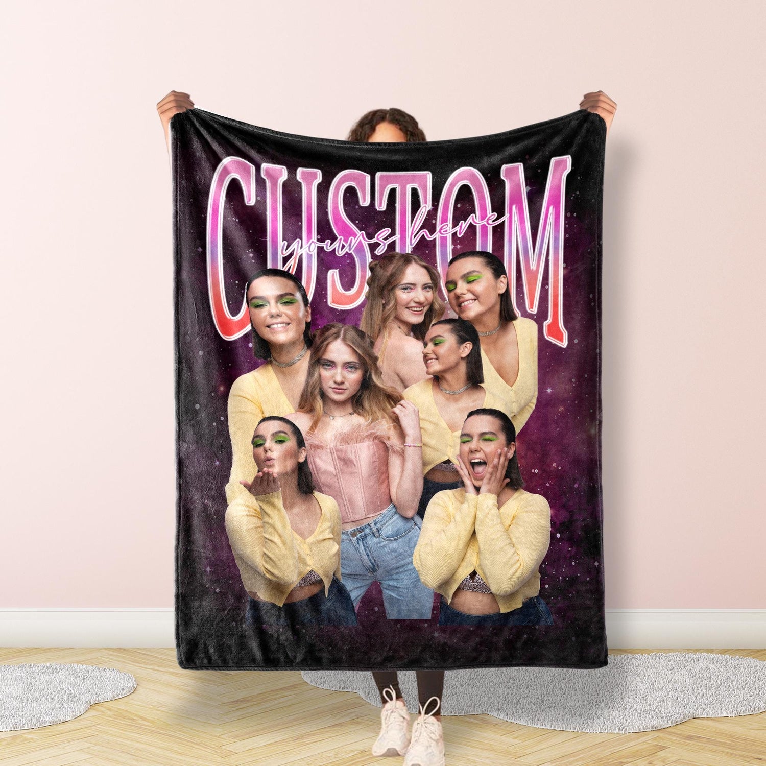 Custom Bootleg Rap Blanket, Custom Your Girlfriend Boyfriend Vintage Graphic 90s Blanket, Photo Blanket, CUSTOM Your Own Bootleg Idea Here 1812166937