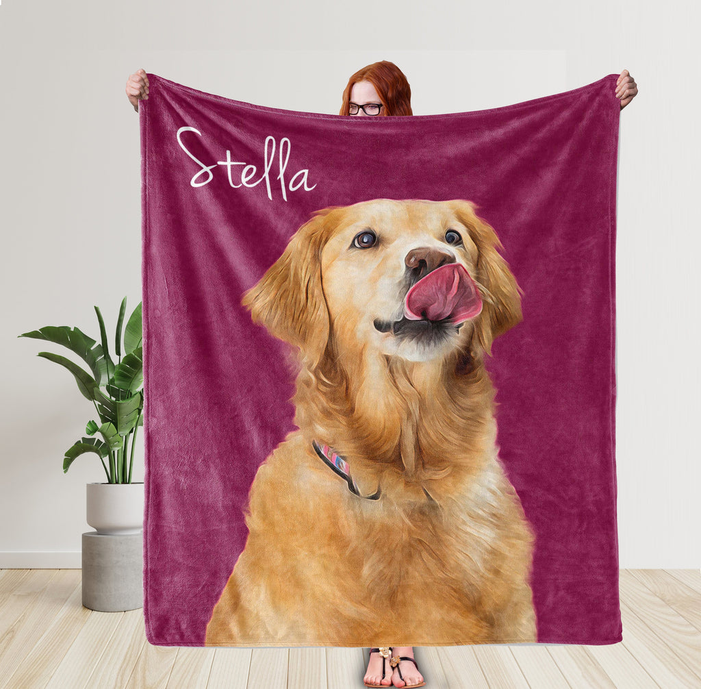 Custom Dog Face Blankets, Personalized Pet Photo Blanket, Fleece Dog Blankets, Customized Photo Throws, Dog Dad Gifts, Pet Lover Gifts 1216248938