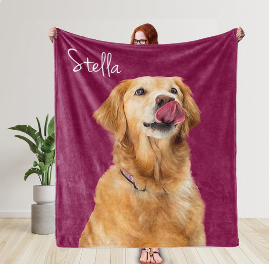 Custom Dog Face Blankets, Personalized Pet Photo Blanket, Fleece Dog Blankets, Customized Photo Throws, Dog Dad Gifts, Pet Lover Gifts 1216248938