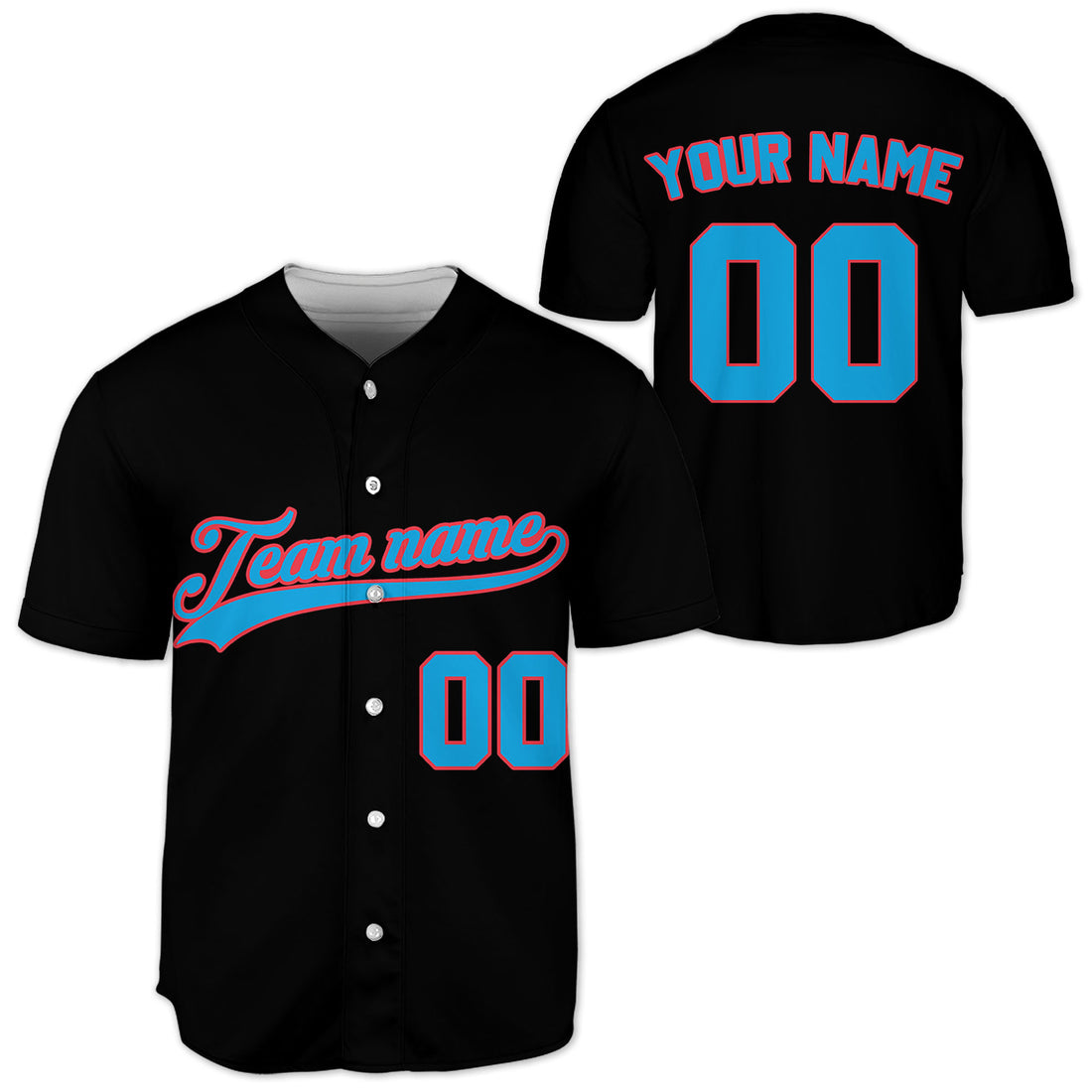 Custom-Black-Blue-Baseball-Jersey