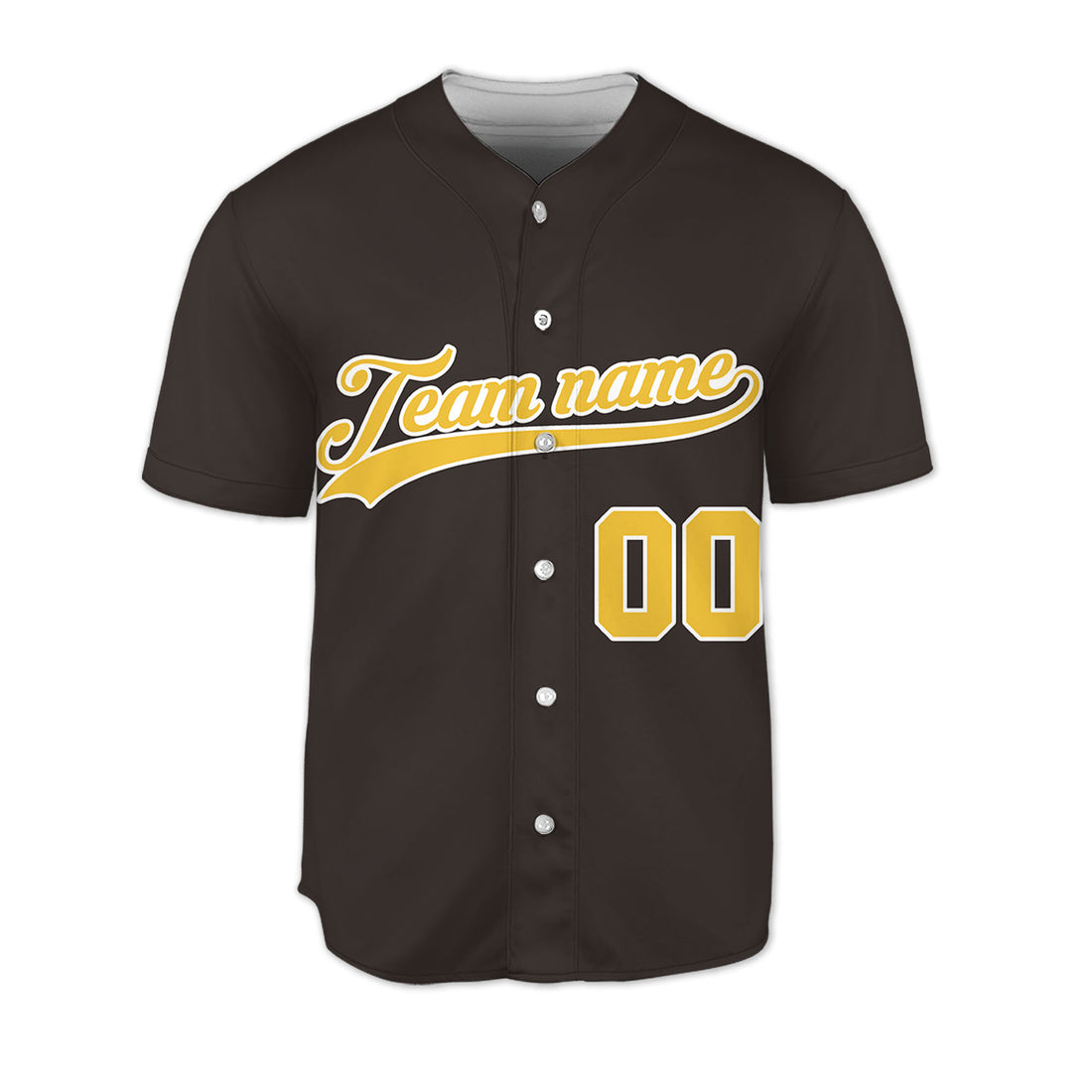 Custom-Brown-Yellow-Baseball-Jersey
