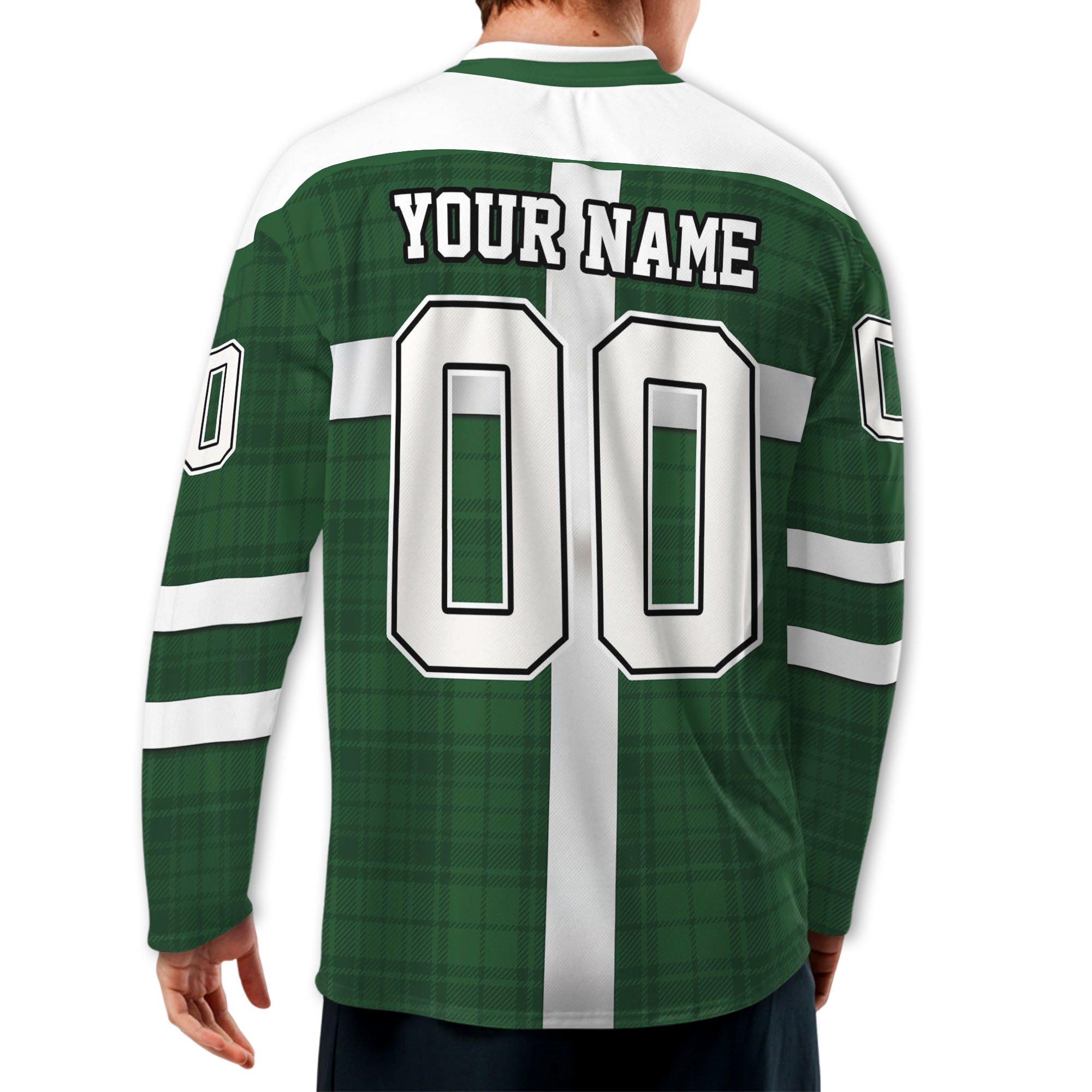 Custom Christmas Holiday Special Gift Box Dark Green Hockey Jersey TKA Buzzing Custom