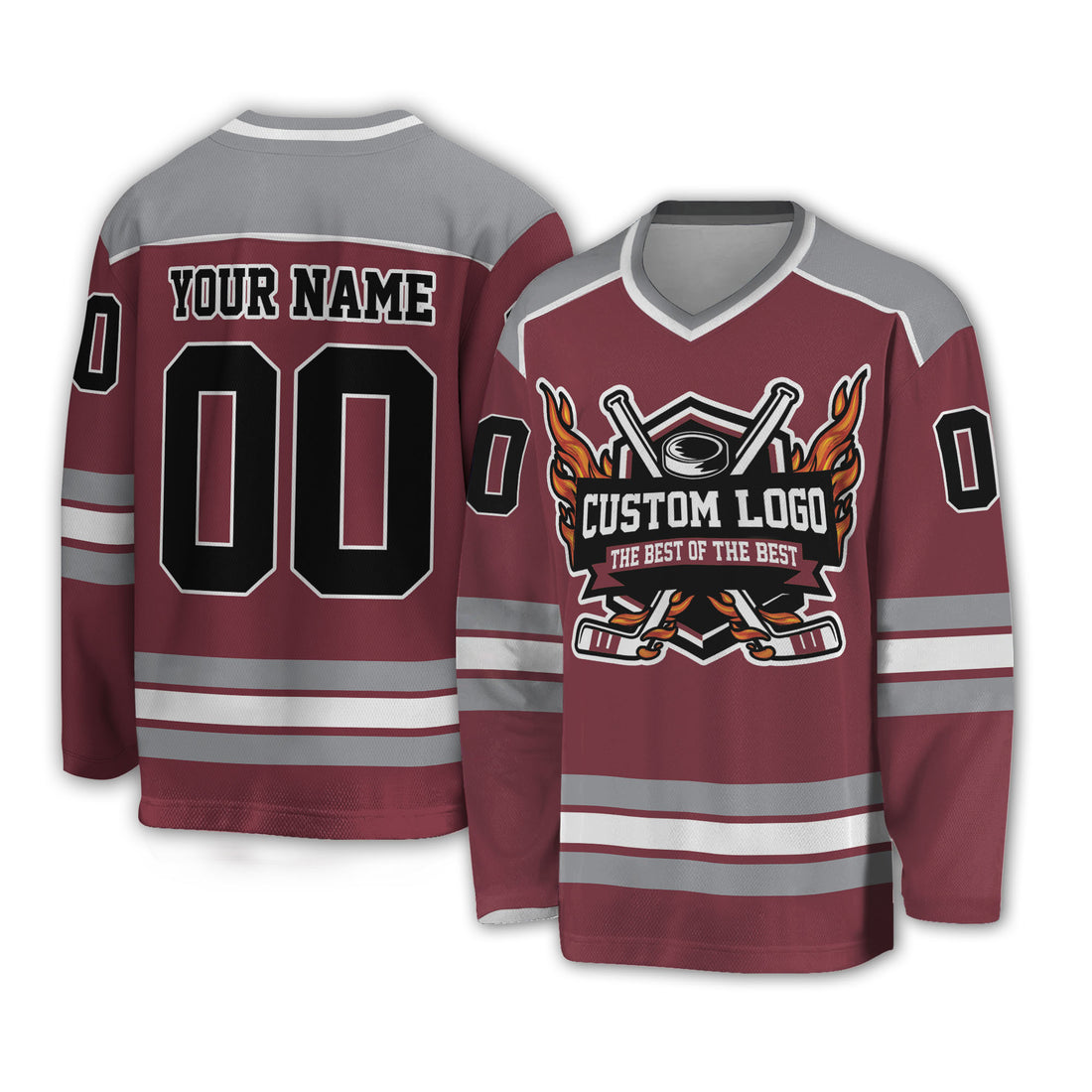 custom-cool-amateur-team-up-hockey-jersey-maroon-and-grey-i3-1093