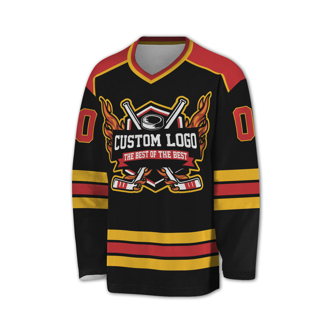 custom-cool-amateur-team-up-hockey-jersey-red-and-black-and-yellow-i3-4555