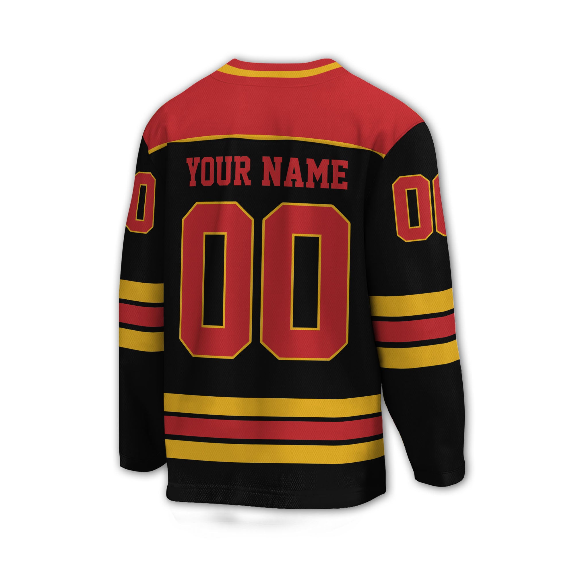 custom-cool-amateur-team-up-hockey-jersey-red-and-black-and-yellow-i3-4555