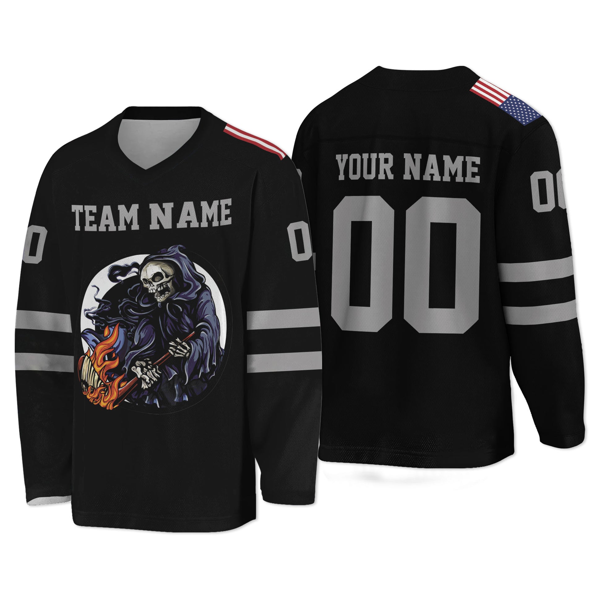 Custom-Famous-Reaper-Hockey-Team-Kings-Black-and-Grey-I2