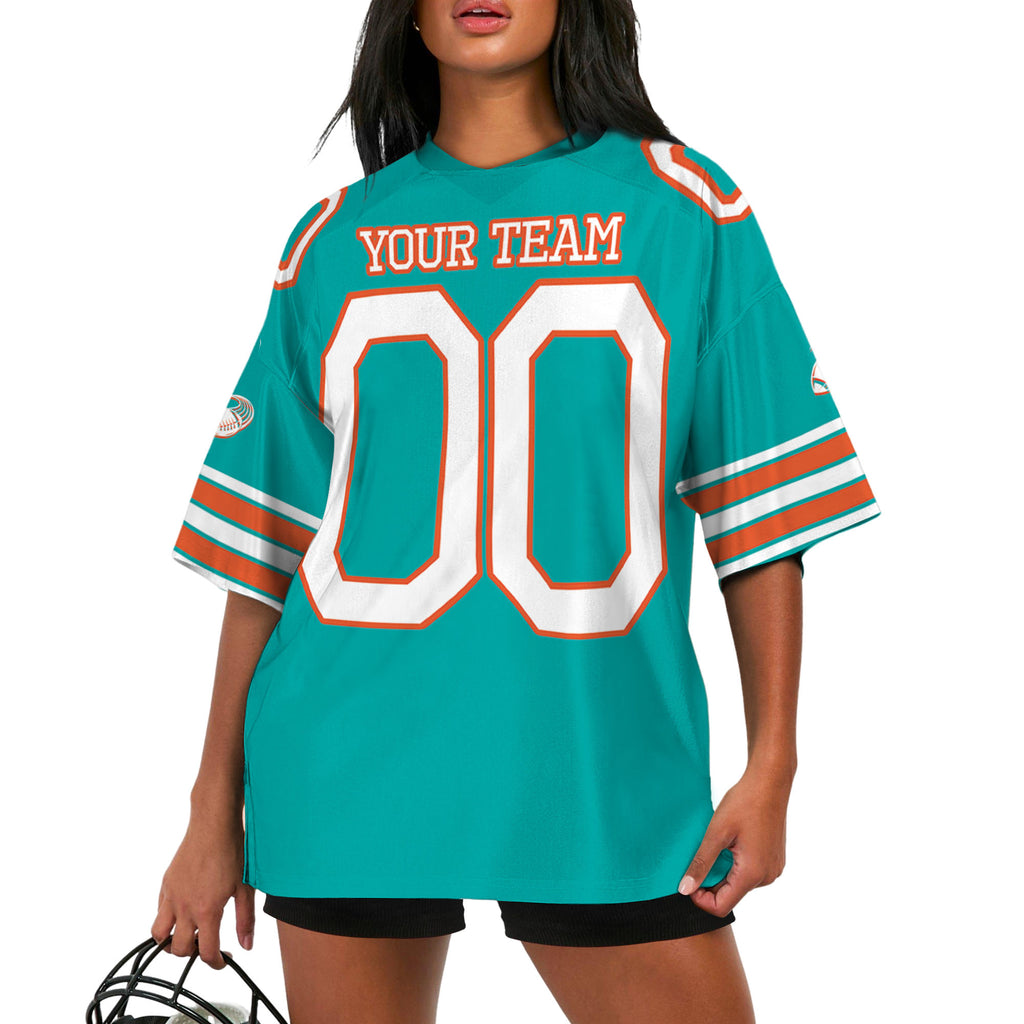 Custom-Famous-Team-Amazing-Star-Sport-Turquoise-Stripe-Football-Jersey--I3