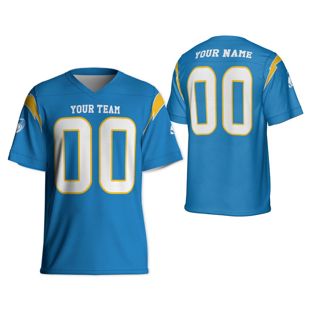Custom-Famous-Team-Super-Charger-Sport-Classic-Blue-Football-Jersey--I3