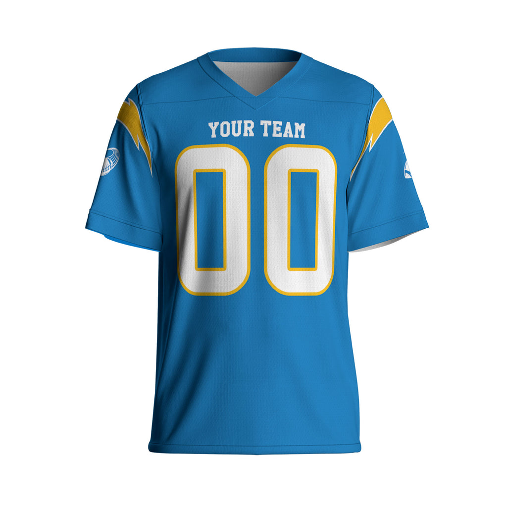 Custom-Famous-Team-Super-Charger-Sport-Classic-Blue-Football-Jersey--I3