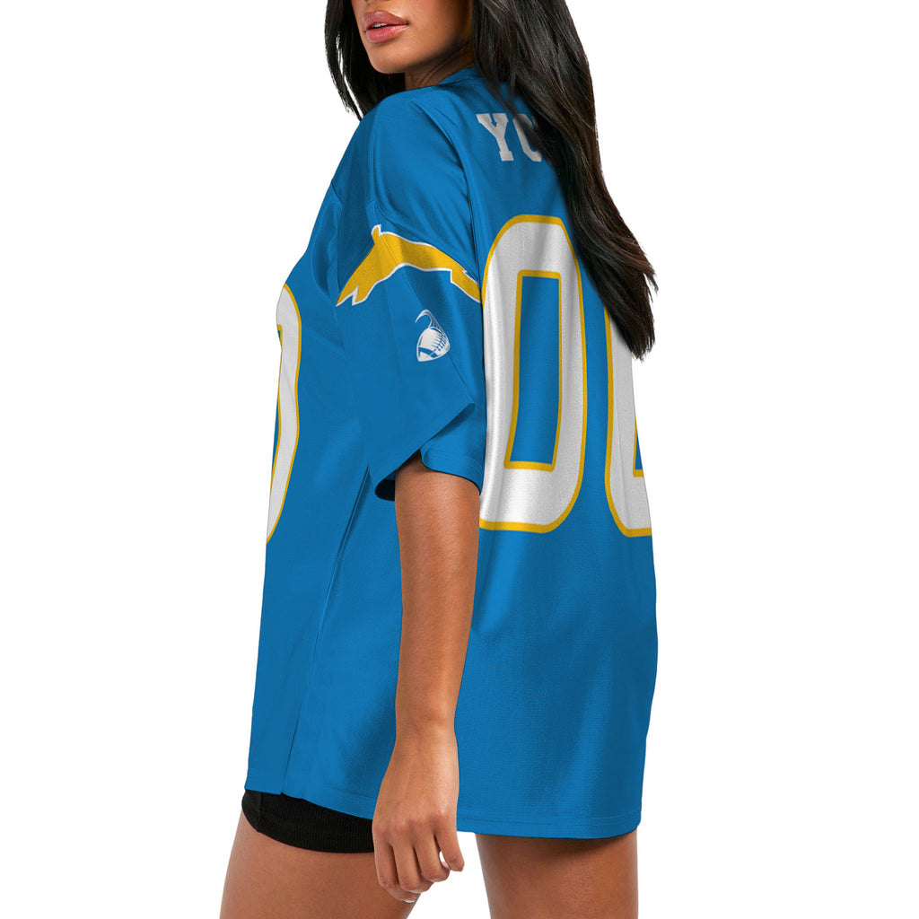 Custom-Famous-Team-Super-Charger-Sport-Classic-Blue-Football-Jersey--I3