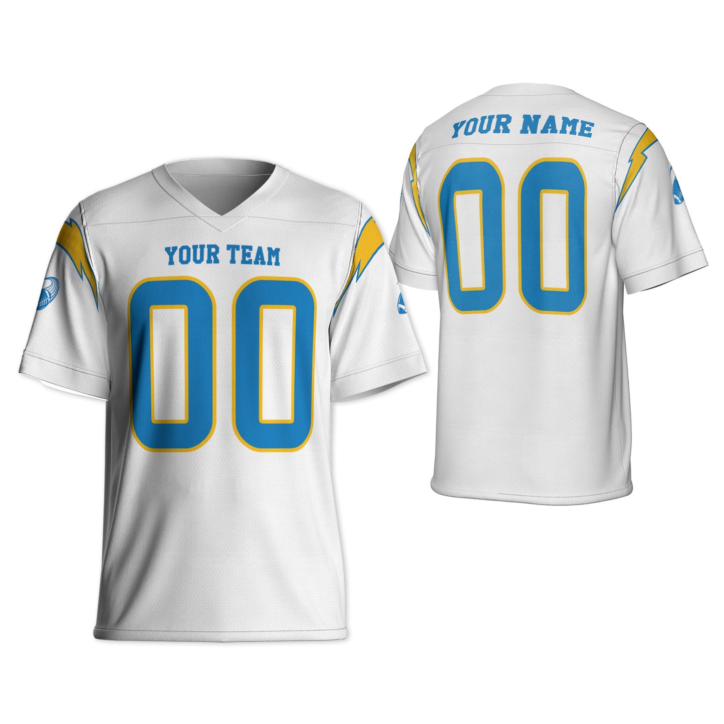 Custom-Famous-Team-Super-Charger-Sport-Classic-White-Football-Jersey--I3