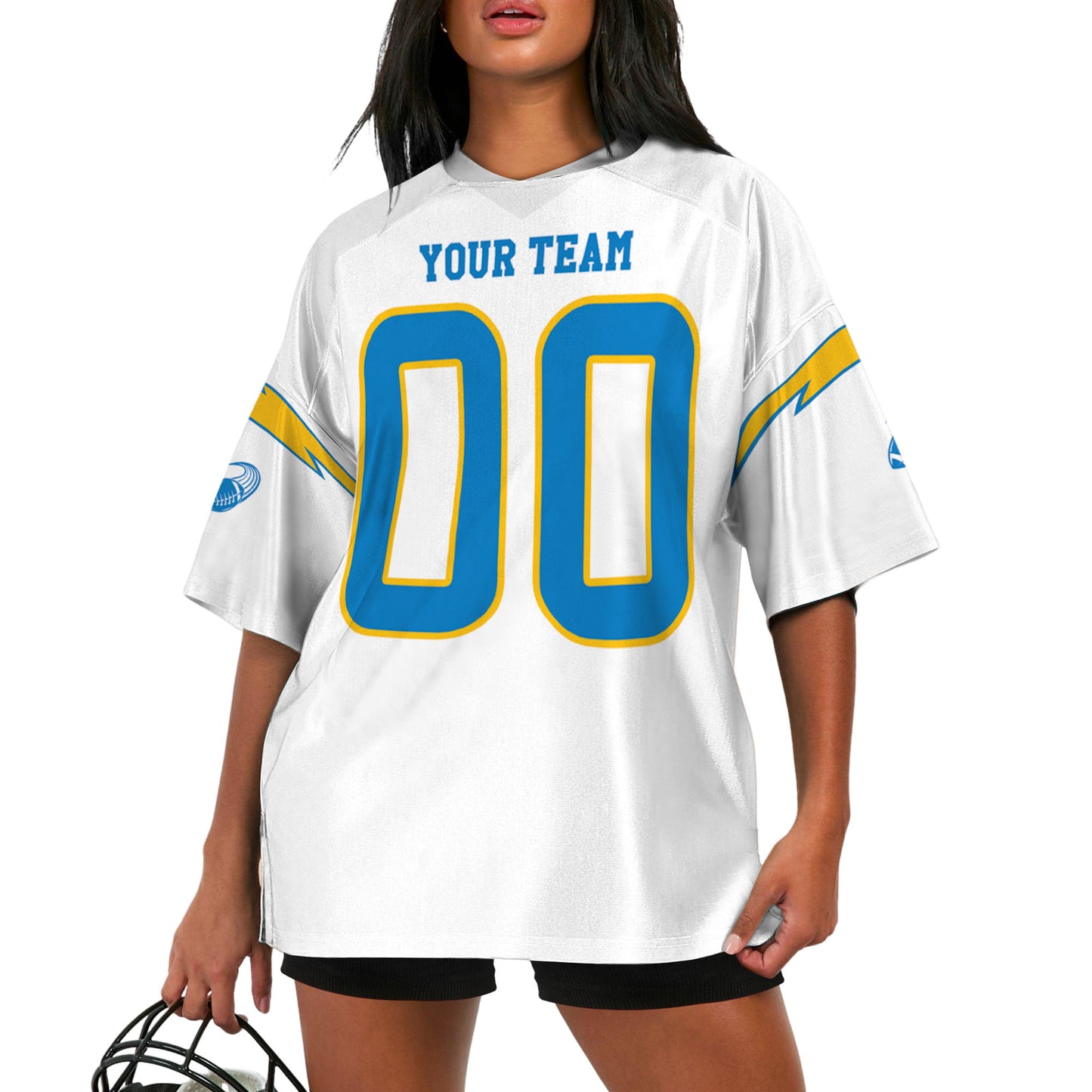 Custom-Famous-Team-Super-Charger-Sport-Classic-White-Football-Jersey--I3