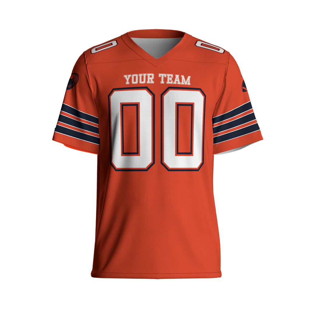 Custom-Famous-Team-Super-Star-Bears-Sport-Orange-Football-Jersey--I3