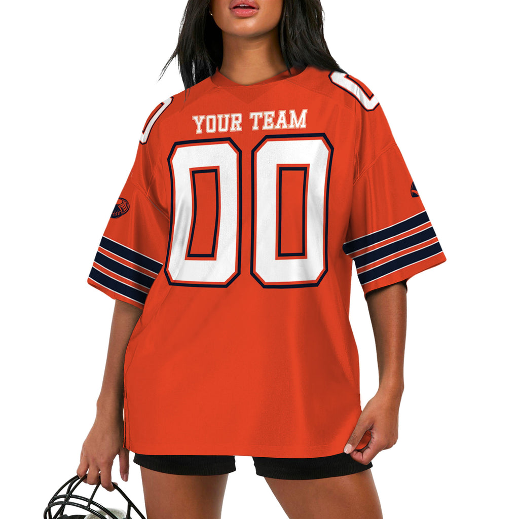 Custom-Famous-Team-Super-Star-Bears-Sport-Orange-Football-Jersey--I3