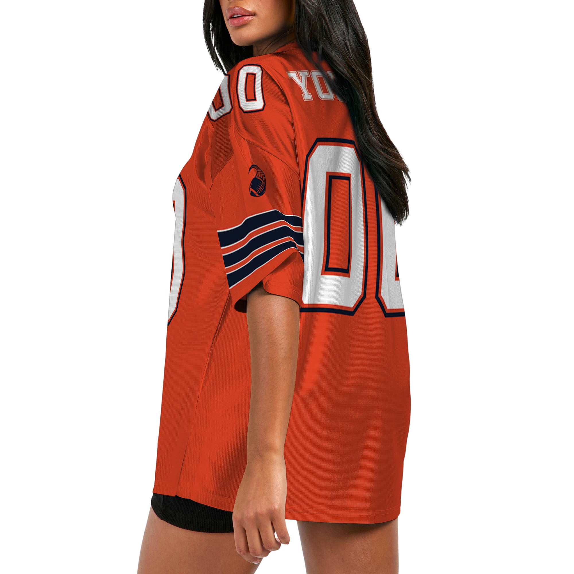 Custom-Famous-Team-Super-Star-Bears-Sport-Orange-Football-Jersey--I3