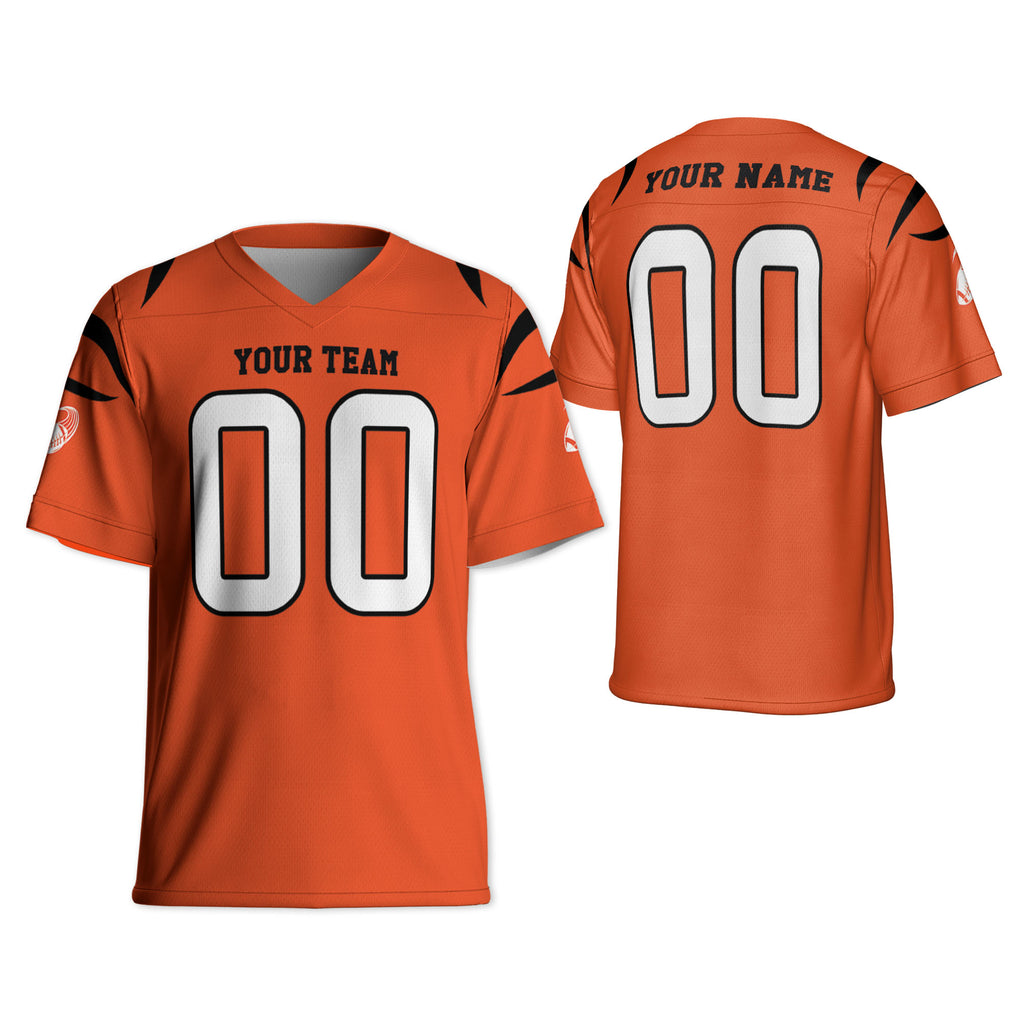Custom-Famous-Team-Super-Star-Bengals-Sport-Orange-Football-Jersey--I3