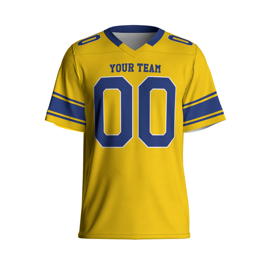 Custom-Famous-Team-Super-Star-Ram-Sport-Yellow-Football-Jersey--I3