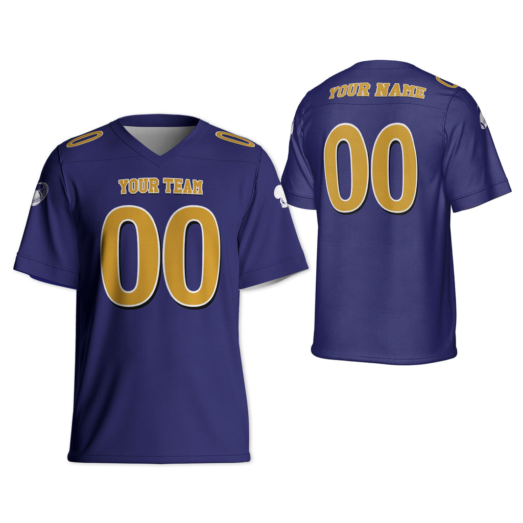 Custom-Famous-Team-Super-Star-Ravens-Sport-All-Purple-Football-Jersey--I3