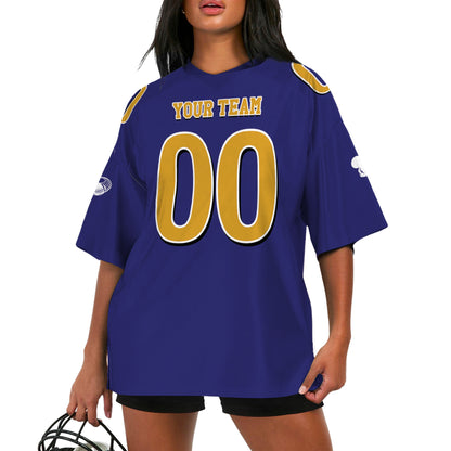 Custom-Famous-Team-Super-Star-Ravens-Sport-All-Purple-Football-Jersey--I3