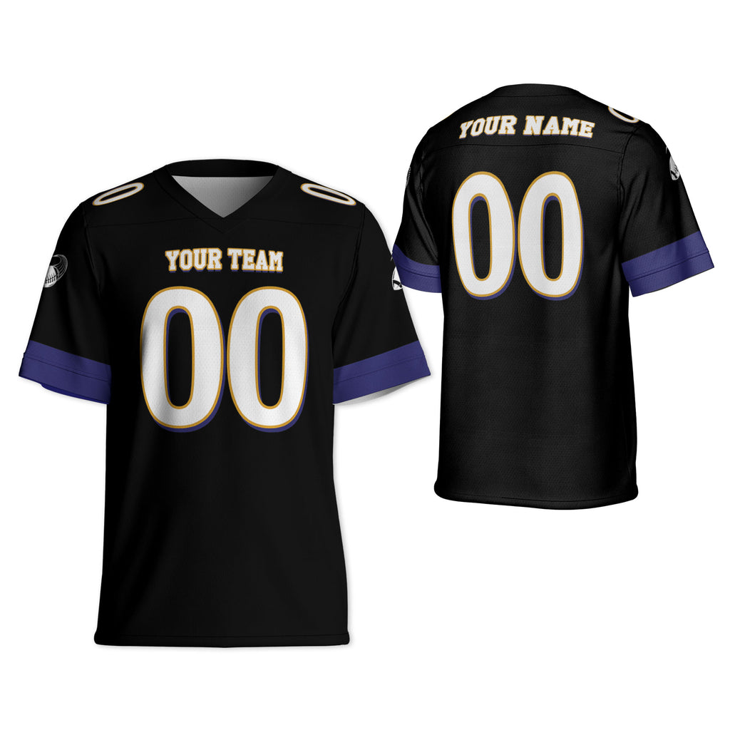 Custom-Famous-Team-Super-Star-Ravens-Sport-Black-Football-Jersey--I3
