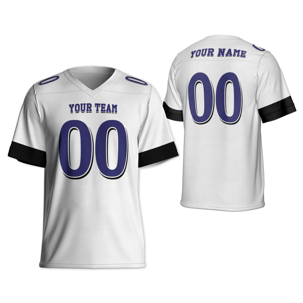 Custom-Famous-Team-Super-Star-Ravens-Sport-White-Football-Jersey--I3