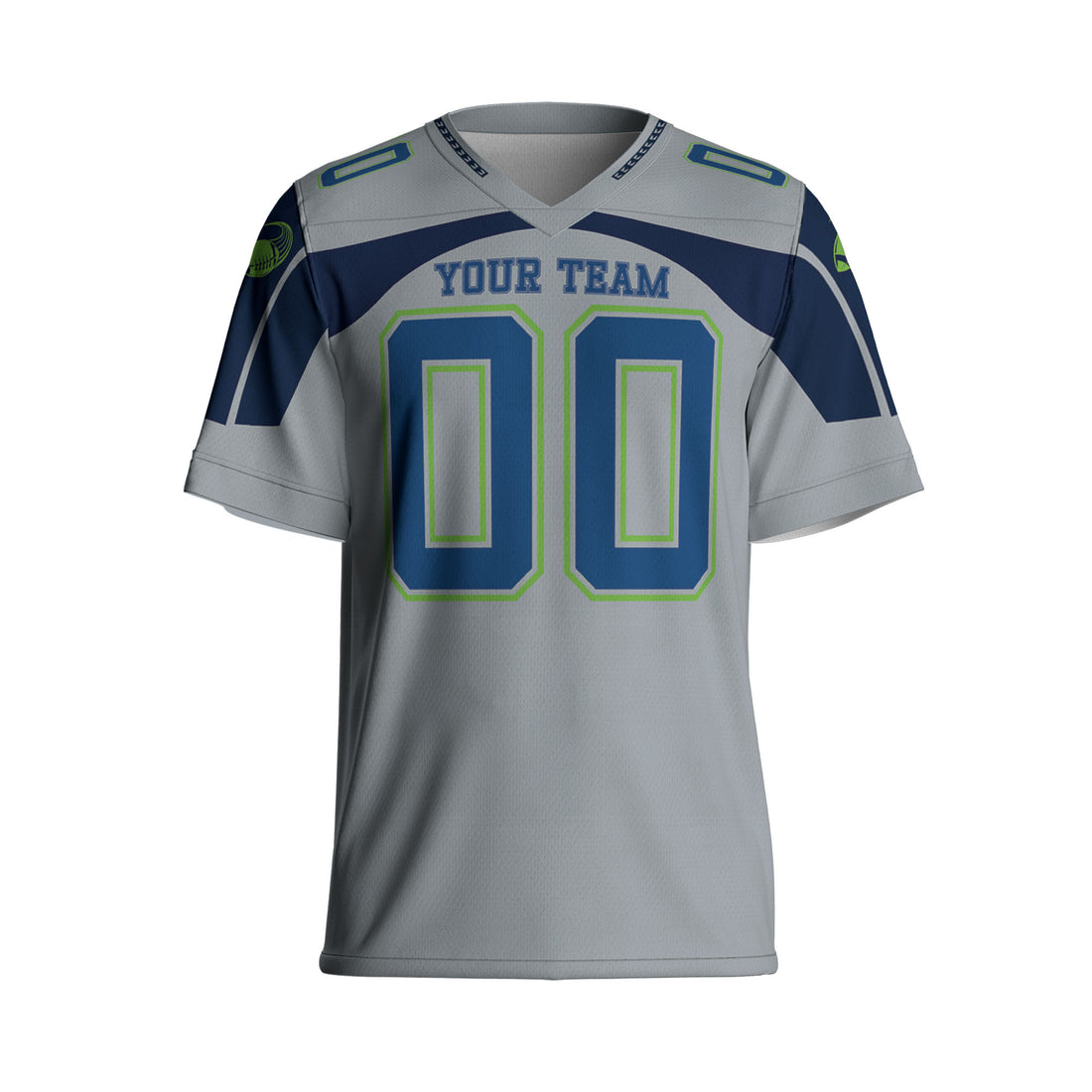 Custom-Famous-Team-Super-Star-Seahawk-Sport-Grey-Football-Jersey-I3