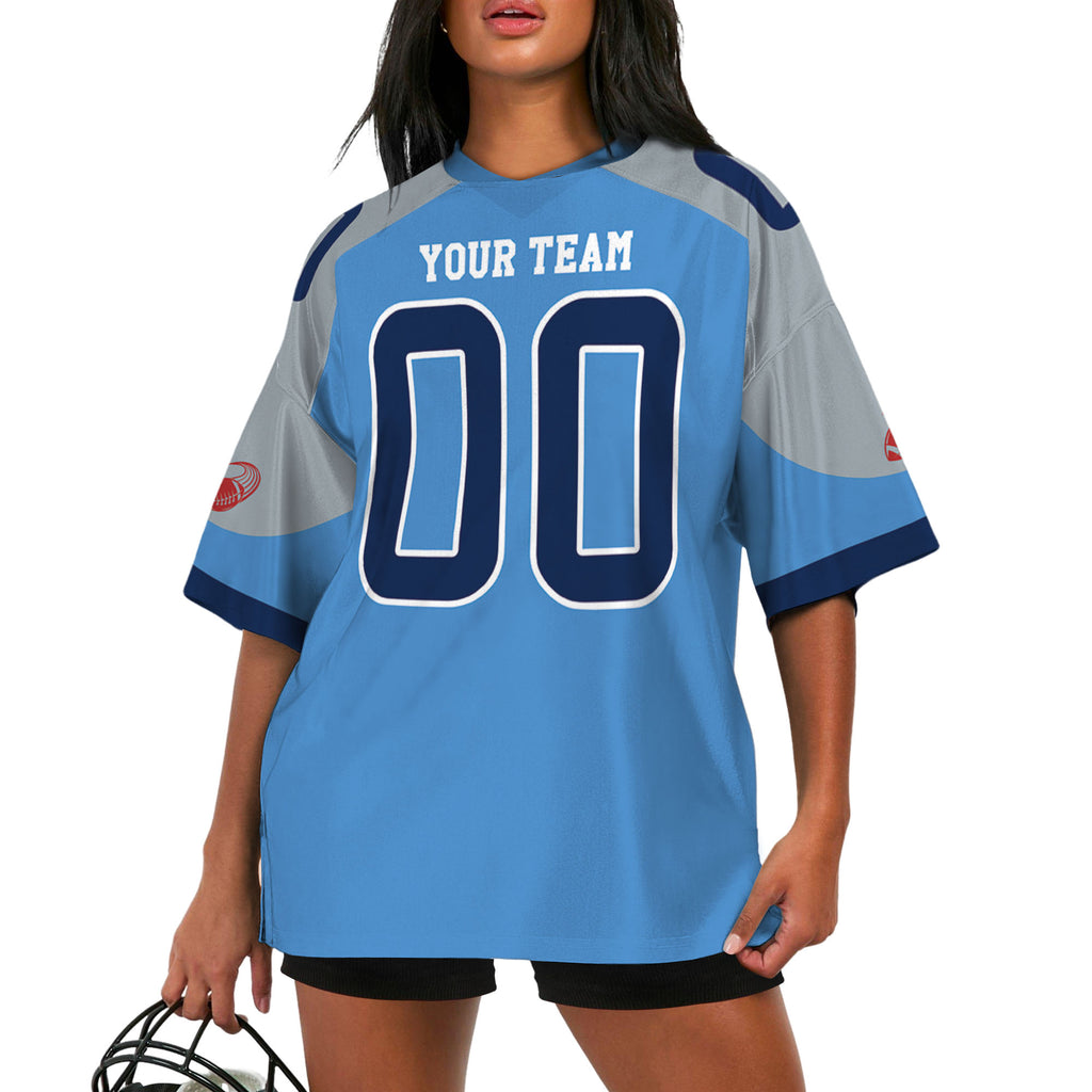 Custom-Famous-Team-Super-Star-Titans-All-Blue-Football-Jersey--I3