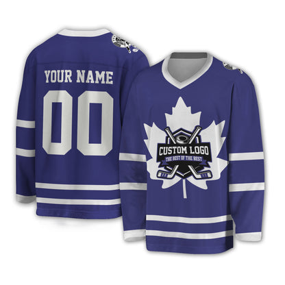 Custom Famous Team TML Blue and White Hockey TKA23