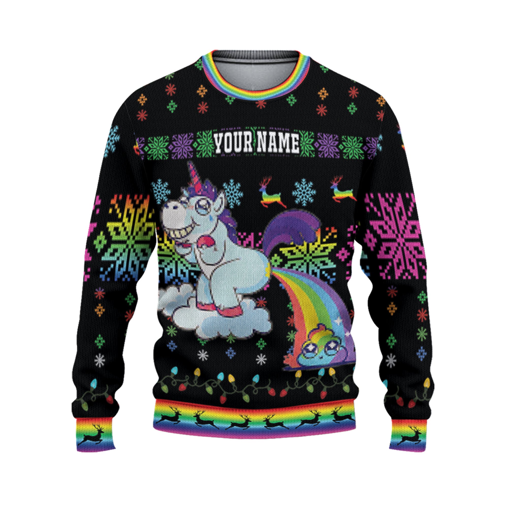 Rainbow ugly sweater top