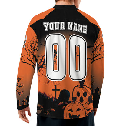 Custom Halloween Hockey Team Pumpkin Mummy Orange Cosplay I3