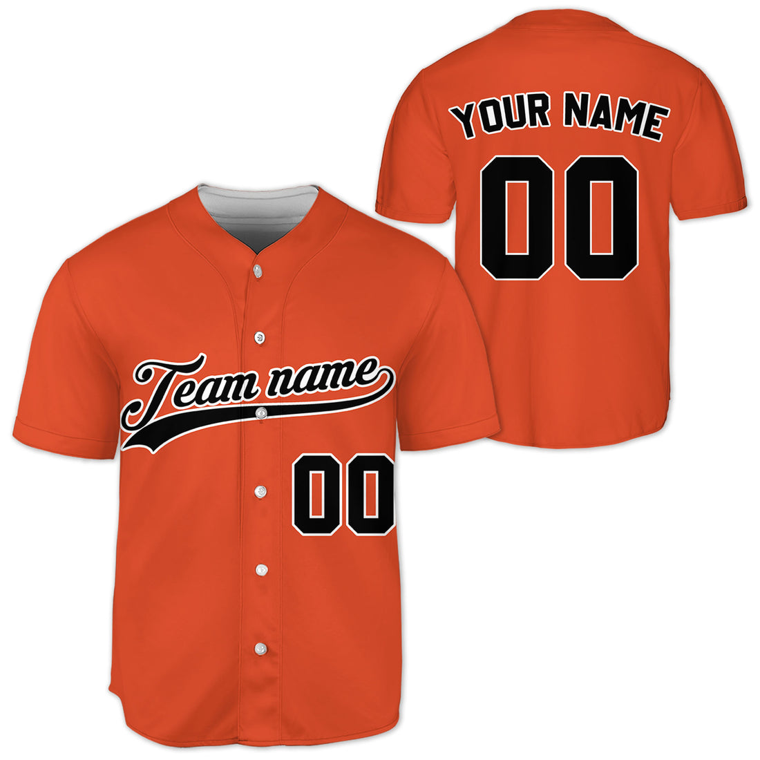 Custom-Orange-Black-Baseball-Jersey
