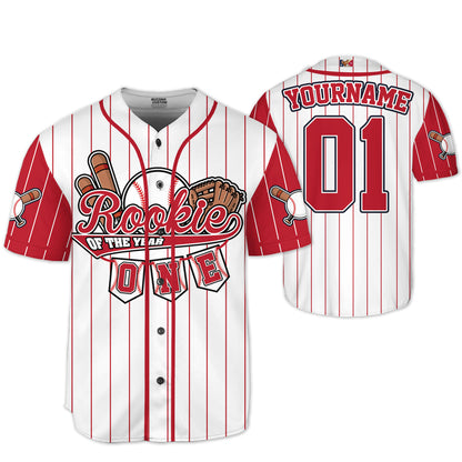 Custom Rookie of the Year Birthday Pinstripe Simple Black kid Baseball Jersey